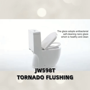 [✅SG PUB Approval & Authorized Seller] High Quality JW598T | One-Piece S Trap Tornado Toilet Bowl w Soft Close Cover