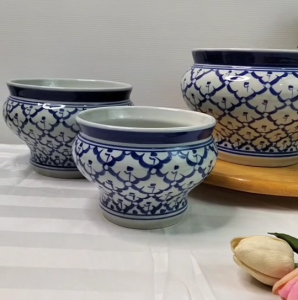 กระโถนลายสัปปะรด กระโถนเซรามิคลายสัปปะรด กระโถนลายคราม กระโถนลายไทย 5นิ้ว 6นิ้ว 7นิ้ว เคลือบเงาอย่างดี กระถางลายสัปปะรด กระถางสัปปะรด กระถางต้นไม้ลายสัปปะรด - Lazada