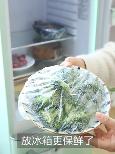 500Pcs Food Plastic Wrap Fresh Keeping Food Plastic Storage Bag Dampproof Portable Disposable Food Wrap