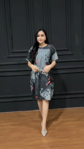Dress Batik Lengan Pendek Terbaru Seragam Natal Merah Jumbo