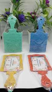 Souvenir pernikahan cermin warna 3 dimensi isi 50 pcs +kartu ucapan