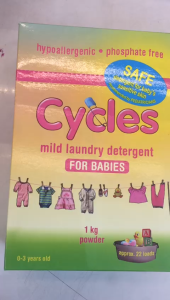 Cycles Mild Laundry Detergent Powder - 1kg (PACKING BUBBLE)