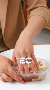 EC 10Pcs Reusable Clear PET Food Storage Containers - Oval/Rectangular Deli/Salad/ Dessert Containers