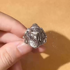 Cincin Pria Desain Gajah Thai / Thai Elephant Ring Gaya Retro Model Terbuka