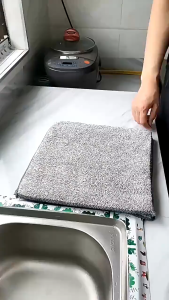 Bamboo Charcoal Dish Towel/Thick Bamboo Fiber Cloth/Water Absorption Rag/Non-Stick Oil Easy Clean/Tuala/Kain