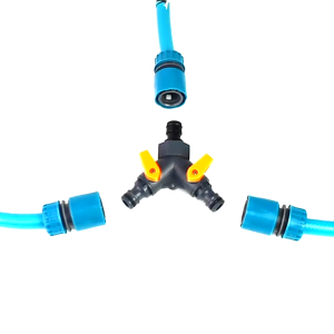 Plastic with switch tee Gardening fitting 4 points into plastic tee Water pipe hose fitting Water gun fitting Valve diverter water diverter