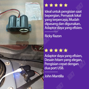Charger Mobil Car 12-24V / Charger Power Adaptor Soket Splitter Untuk Mobil Dan Rv Outlet Aksesoris Dual Usb Pengisian Universal Charger Mobil