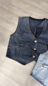 Atasan Wanita Malini Denim Vest - SYS CLOTHIER