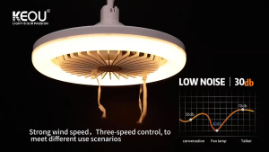 Ceiling Fan Lights Led Lighting Ceiling Fan Lamps with Remote Control 3-speed E27 Converter Base for Bedroom Lighting