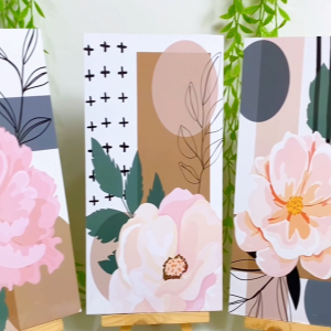 HIASAN DINDING BUNGA AESTHETIC KONSEP (15X30CM) WALL DECOR PAJANGAN DINDING BUNGA POSTER KAYU RUANGAN DEKORASI KAMAR PAJANGAN TEMBOK