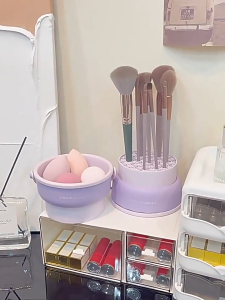 ชามซิลิโคนล้างแปรงแต่งหน้า  3 In 1 อ่างซิลิโคนล้างแปรงแต่งหน้า พับได้ ตากได้  ที่ล้างแปรงแต่งหน้า