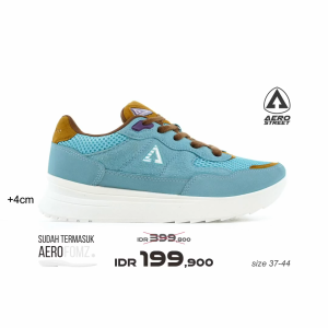 Aerostreet 37-44 Ortiz Natural Biru Coklat - Sepatu Sneakers Sport