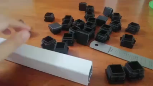 200 Pcs Plastic Square Blanking End Caps Tube Inserts 25mm x 25mm