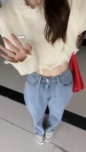 💥[A239] Áo len thun nữ Montoghi dệt kim CROPTOP logo TAM GIÁC phối VIỀN RÁCH tay dài cá tính - L2M