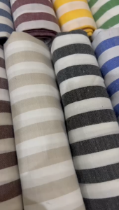 Kain Eceran / Meteran Kain Motif Salur 1cm Lebar 150cm Bahan Yarnyed