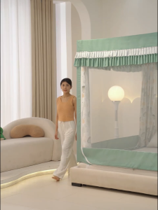 💥ผ้าม่าน 4 ด้าน ดีไซน์ใหม่💥มุ้งกันยุง5ฟุต มุ้งกันยุง 6/6.6 ฟุต มุ้งกันยุงกันตก มุ้งกันยุงแบบปิดทั้งตัวแบบออลอินวันกันแสงและกันฝุ่น