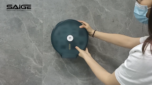 Waterproof Jumbo Toilet Paper Roll Dispenser Wall Mount Single Paper Roll Holder With Safety Lock White R0115/R0116