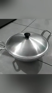Wajan Tutup Serbaguna No 10, 12 & 14 Kuali Cekung Dalam Tebal + Tutup Aluminium Anti Lengket Jawa Teguh