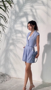 [Voucher 15% MOV 199K cap 100K Set bộ HeraDG áo blazer tay liền độn vai kết hợp quần short ống rộng trẻ trung SSTBD1040A-Q