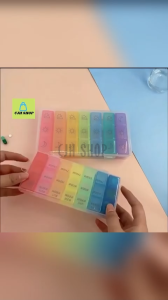 CJH SHOP 1pcs Medication Storage Box Weekly Mini Medication Organizer 7 Day 21 Slots Pill Medicine Box Marked Week