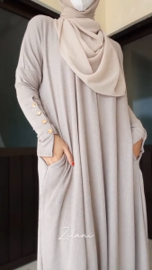 Gamis Knit Button Batwing Premium: Kenyamanan & Elegansi