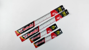 Penggaris Butterfly 15-30 cm Mistar Ruller Panjang Transparan