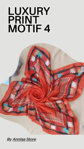UMAMA LUXURY PRINTING SCARF MOTIF 4 RED / JILBAB SEGIEMPAT MOTIF DAILY WEAR UMAMA SQUARE HIJAB WANITA SEGIEMPAT COTTON MOTIF