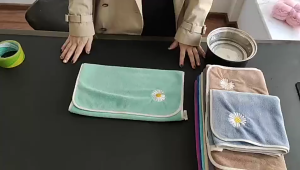 ผ้าขนหนู ผ้าเช็ดหน้า 35x75cm สี ม่วง เขียว น้ำตาล กรม น้ำตาล พร้อมส่ง