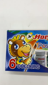Horse สีโปสเตอร์ 6 สี H-02 ชนิดกันน้ำ ปราศจากสารพิษ มาพร้อมพู่กัน | เคแคมปัส เครื่องเขียน