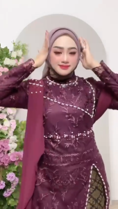 New - Stelan kebaya Rosalia Selendang Kebaya Wisuda Elegan 2024 Seragam Kebaya Kondangan Pesta Viral