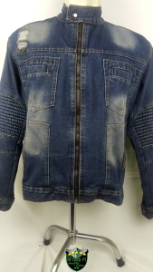 Jaket Jeans Bikers Denim Jeans Riped Model Sobek Stylish Model USA - Bahan Wash Tebal Elegan