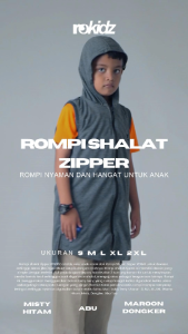 ROMPI SHOLAT ANAK 2 - 12 PREMIUM BERKUALITAS RS ZIPPER ROKIDZ BAHAN BABY TERRY