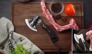 Pisau Kampak cacah Tulang Super Kuat dan Kokoh Baja jombo gagang kayu Suriansyah