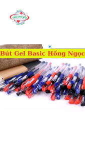 Set 10 Bút Gel Basic Bút Bi Nước Gel Đen Xanh Đỏ Nhanh Khô Viết Mượt Nét 0.5mm Văn Phòng Phẩm Giá Rẻ - Hồng Ngọc Shop