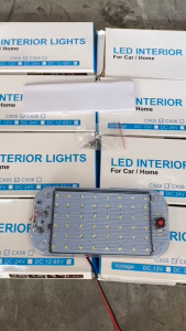 (ราคาต่อ 1 ชิ้น) ไฟเพดาน ติดในรถ ไฟติดภายในรถ LED 48 ดวง (รุ่นไฟเพดานขอบมน)