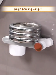 Ecoco Hair Dryer Holder Wall Mounted Bathroom Accessories Multi-functional Bathroom Storage Rack Shelf