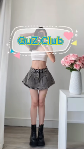 Chân Váy Jeans Xòe Xếp Ly GuZ - Vr1