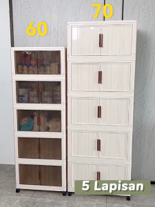 TIDY B 5 Layer Large Capacity Book Storage Cabinet Multipurpose Bookcase Stackable Bookshelf ClassificationHousehold Foldable Furniture折叠书本收纳架 