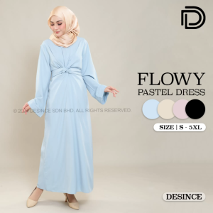 DESINCE Muslimah Dress Women Long Dress Full Length Maxi Dress Wanita Baju Raya Dress Panjang WW 004