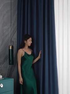Blackout Curtain for window elegant Dark grey curtains with rings makapal at mahaba for aesthetic living room bedroom Insulated kurtina