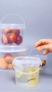 Secure Flip-Top Stackable Container Set 500ml - Portable Plastic Storage Pails with Handles for Tea Snacks and Travel