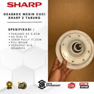 ES-T85CR GEARBOX SHARP 2 TABUNG - GEAR BOX MESIN CUCI SHARP 2 TABUNG GIGI 10 KARYAJAYASPAREPART