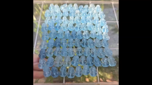 Tỳ hưu Aqua sẵn lỗ 2li xâu vòng dây cáp mix vòng hạt - Phong Thủy TUDO