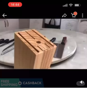 Solid wood knife holder Multi-functional kitchen knife storage rack Multi-partition pine knife holder