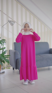 Hirihita Lulu A027 Baju Gamis Lulu Anak Perempuan Sablon Rainbow Cat 12 Warna 1-12 Tahun