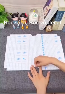 Sét 10 Decal bọc sách vở chống rách chống nước chống bẩn cho học sinh tặng kèm nhãn vở
