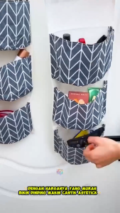 Storage Bag Gantung 3 Sekat / Pouch Gantung / Organizer Korea