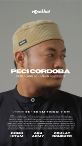 PECI CORDOBA Rosal Peci Cap Pecicap Kopiah Songkok Sholat Solat Shalat Pria