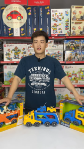 Đồ chơi cho bé - Xe tải Container 2 tầng chở Set Máy bay Set Ô tô - Hàng cao cấp - Màu Vintage cực đẹp cho bé yêu