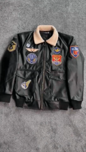 X-Urband Official - A513 Jaket Bomber Pilot Kulit Imitasi